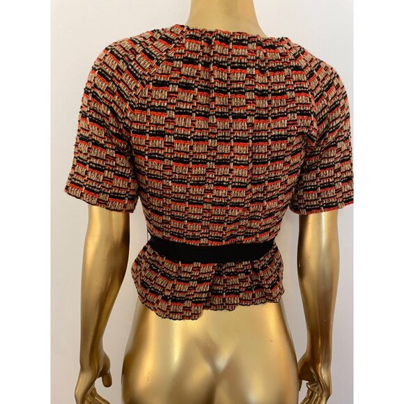 Anthropologie Elevenses Short Sleeve Button Blazer Bow Belted Y2K Cottagecore - Picture 14 of 16